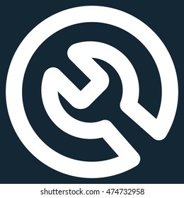 Install vector icon. Style is contour flat icon symbol, white color, dark blue background.