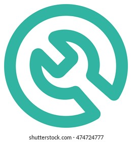 Install vector icon. Style is outline flat icon symbol, cyan color, white background.