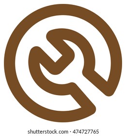 Install vector icon. Style is outline flat icon symbol, brown color, white background.