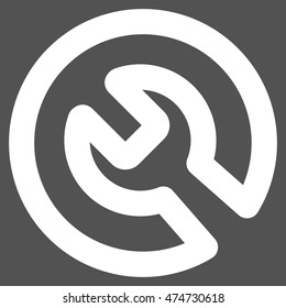 Install vector icon. Style is outline flat icon symbol, white color, gray background.