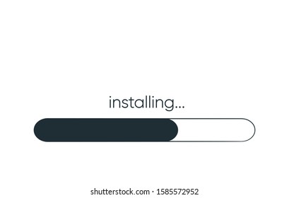 Installation of application or software. Concept of upgrade application progress icon for graphic and web design. Vector illustration