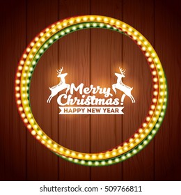 installation of Christmas lights decoration vector illustration design