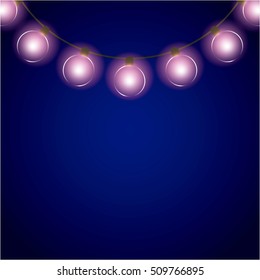 installation of Christmas lights decoration vector illustration design
