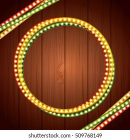 installation of Christmas lights decoration vector illustration design