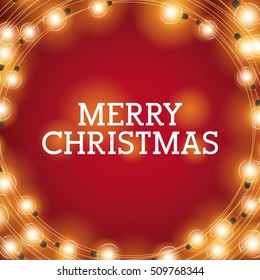 installation of Christmas lights decoration vector illustration design