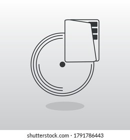 installation disk with instruction manual isolated icon