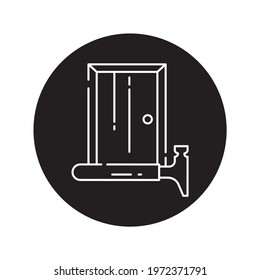 Installation doors black glyph icon. Pictogram for web page, mobile app, promo. UI UX GUI design element. Editable stroke.
