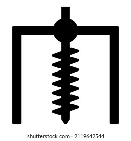 Installation For Drilling Rig Symbol Mining Bore Hole Digger Earth Auger Geodetic Work Icon Black Color Vector Illustration Image Flat Style Simple