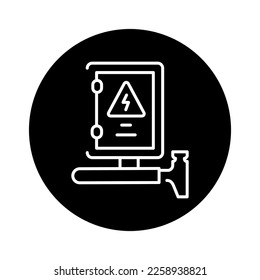 Installation electrical wiring black line icon. Pictogram for web page.