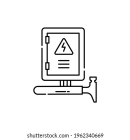 Installation electrical wiring color line icon. Pictogram for web page, mobile app, promo. UI UX GUI design element. Editable stroke.