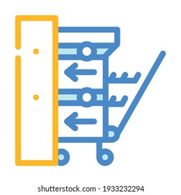 installation of household appliance dishwasher color icon vector. installation of household appliance dishwasher sign. isolated symbol illustration