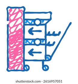 installation of household appliance dishwasher doodle icon sketch vector. installation of household appliance dishwasher sign. isolated symbol illustration
