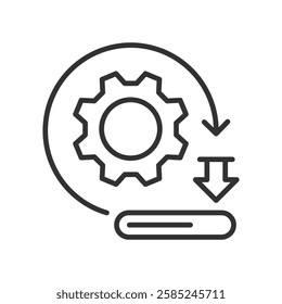 Installation, icon in line design. Installation, setup, configure, system, software, hardware, connect on white background vector. Installation, icon in line design editable stroke icon