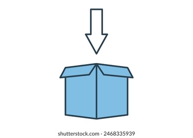 Icono de instalación. ícono relacionado con la configuración y configuración. adecuado para Sitio web, App, interfaces de usuario, imprimible, etc. estilo de ícono de línea plana. diseño de Vector simple editable