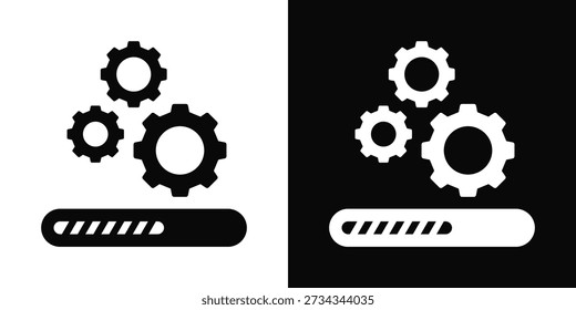 Estilo de fondo blanco y negro del icono de la instalación