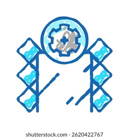 installation mirror in bathroom tile doodle icon sketch vector. installation mirror in bathroom tile sign. isolated symbol illustration