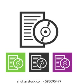 Installation package icon with read me file and disc