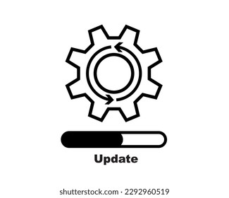 Installation process. Update system icon. Upgrade app progress icon concept for graphic and web design. Update system icon.
