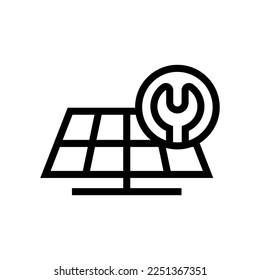 installation of solar panel icon equipment service vector isolated illustration