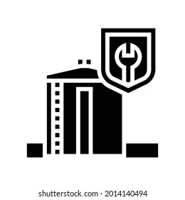 installation of storage tank glyph icon vector. installation of storage tank sign. isolated contour symbol black illustration