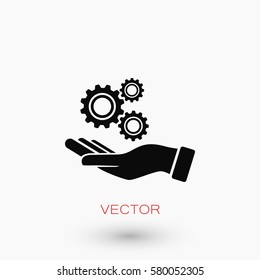 Installation And Support Icon, Flat Design Best Vector Icon