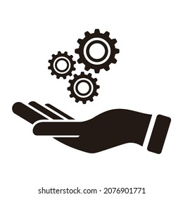 Installation and support icon on white background