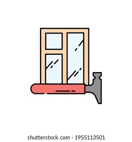 Installation windows color line icon. Pictogram for web page, mobile app, promo. UI UX GUI design element. Editable stroke.