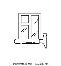 Installation windows color line icon. Pictogram for web page, mobile app, promo. UI UX GUI design element. Editable stroke.