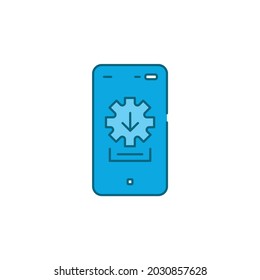 Installer color line icon. Pictogram for web page, mobile app. UI UX GUI design element. Editable stroke.