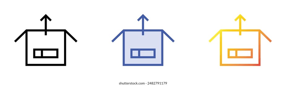 installer icon. Linear, Blue Fill and Gradient Style Design Isolated On White Background