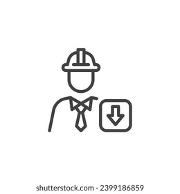 Installer profession line icon. Architect person linear style sign for mobile concept and web design. Engineer avatar outline vector icon. Symbol, logo illustration. Vector graphics