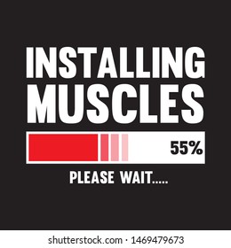 installing muscle please wait... vector design 