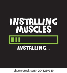 installing muscles GYM typography designs