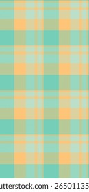 Installing pattern textile texture, fall fabric background vector. Asymmetric seamless check plaid tartan in orange and teal colors palette.