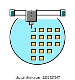 instalar semiconductor en el vector de iconos de color de la placa. instalación de semiconductor a bordo. ilustración de símbolo aislado