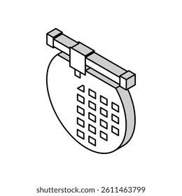 installing semiconductor on board isometric icon vector. installing semiconductor on board sign. isolated symbol illustration