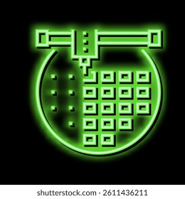 installing semiconductor on board neon light sign vector. installing semiconductor on board illustration