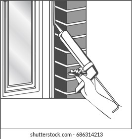 Installing Silicone Sealant On Window