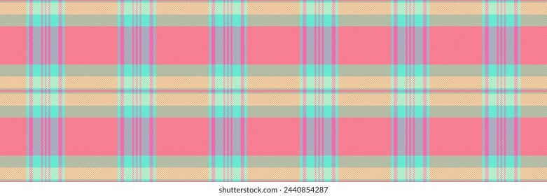 Installing texture fabric tartan, mesh pattern plaid vector. Crossed check background seamless textile in red and pink color.
