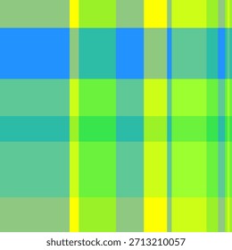 Installing texture tartan textile, mexican pattern vector background. Guy check seamless plaid fabric in green and mint colors palette.