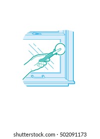 Installing window weatherstripping.