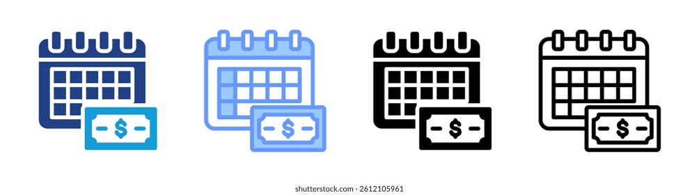 Installment Loan icon set multiple style collection