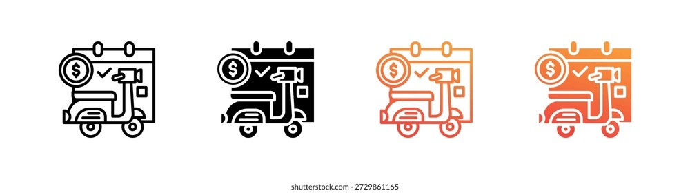 Vector de conjunto de iconos de estilo múltiple de entrega