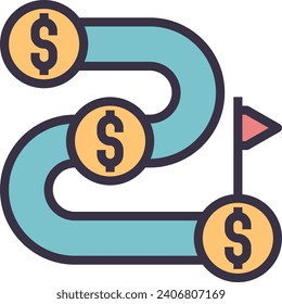 installment outline style icon for ui, ux, web, app, brochure, flyer and presentation design, etc.