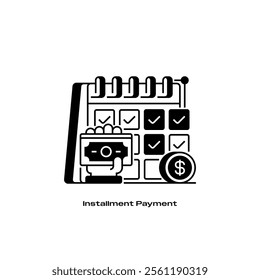 Installment Payment Line Icon. linear style sign for mobile concept and web design. Outline vector icon.
