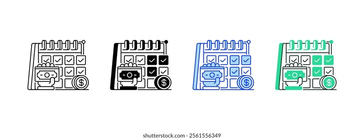Installment Payment Line Icon. linear style sign for mobile concept and web design. Outline vector icon.