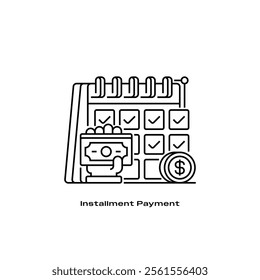 Installment Payment Line Icon. linear style sign for mobile concept and web design. Outline vector icon.