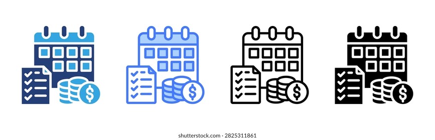 Installment Plan icon set multiple style collection