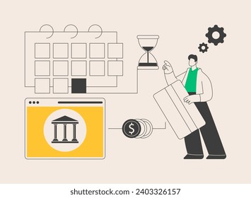 Installment tax payments abstract concept vector illustration. Payment plan installment agreement, accountant service, tax relief, application form preparation, paying on time abstract metaphor.