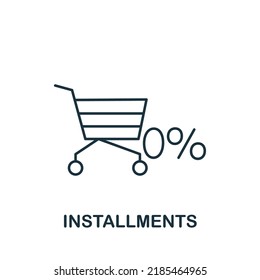 Icono de cuotas. Icono de banca simple monocromo para plantillas, diseño web e infografías